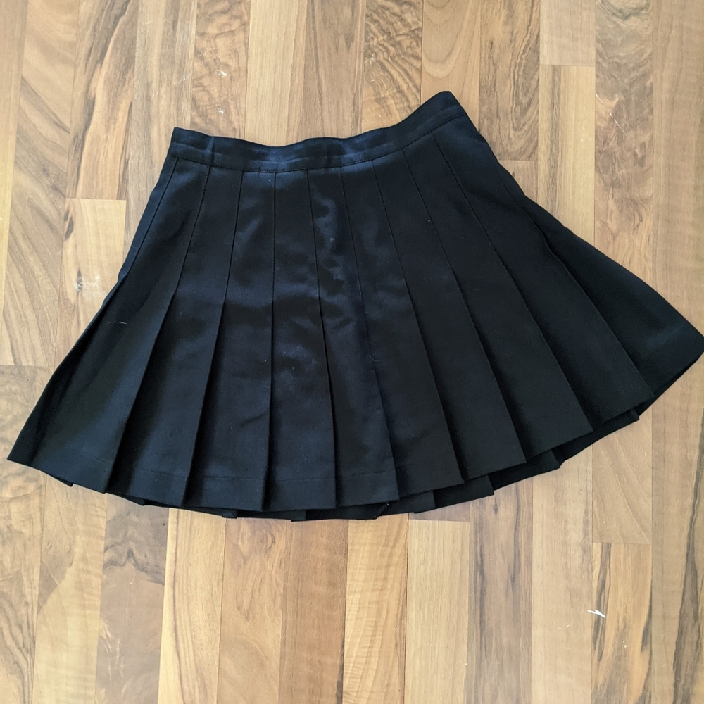 Vintage Black Mini Pleated Skirt